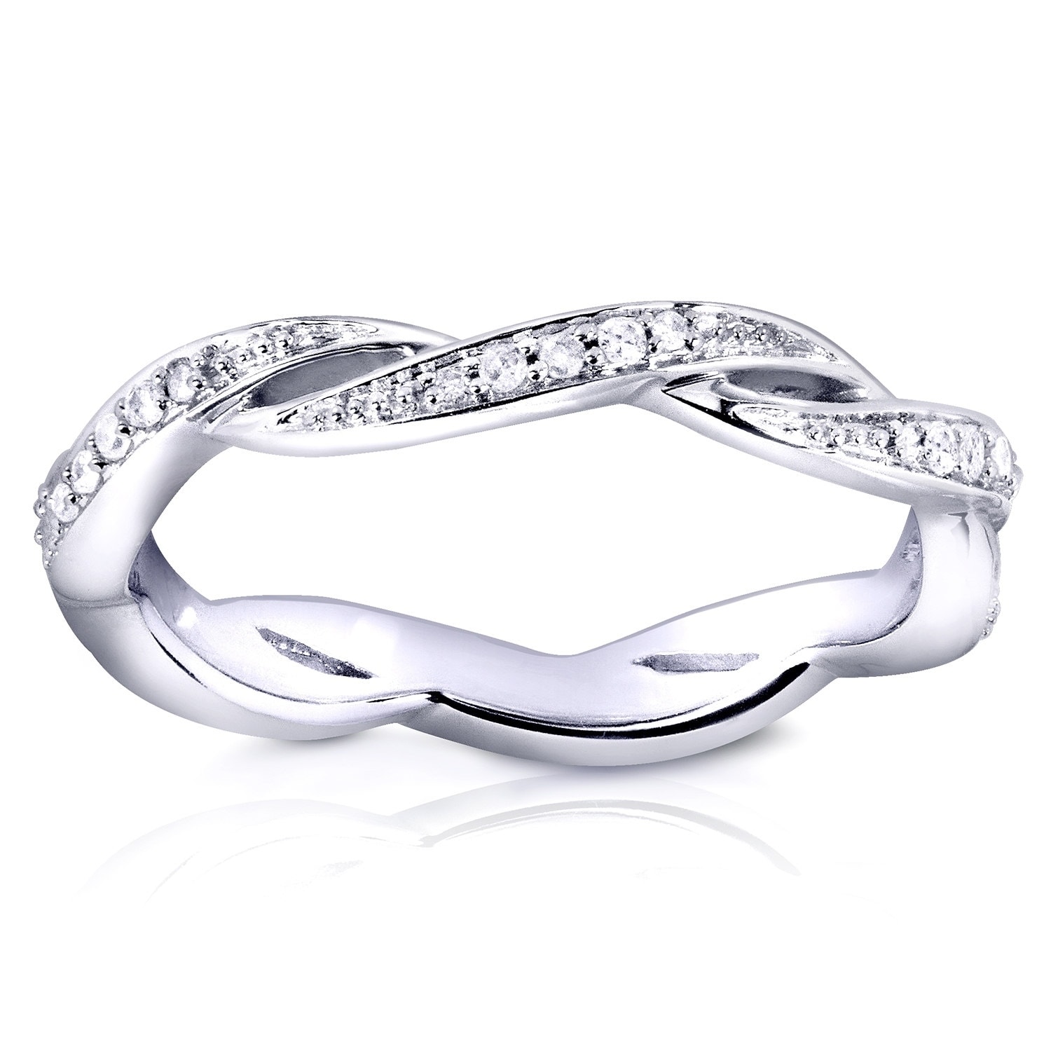 Brown Diamond Crossover Woven Band 1//5ct 10k White Gold