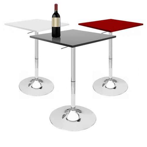 Zeta Contemporary Adjustable Bar Table - Vanilla White