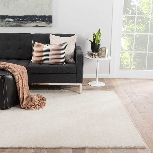 Admont Handmade Solid Cream Area Rug (9' X 12') - 8'10" x 11'9"