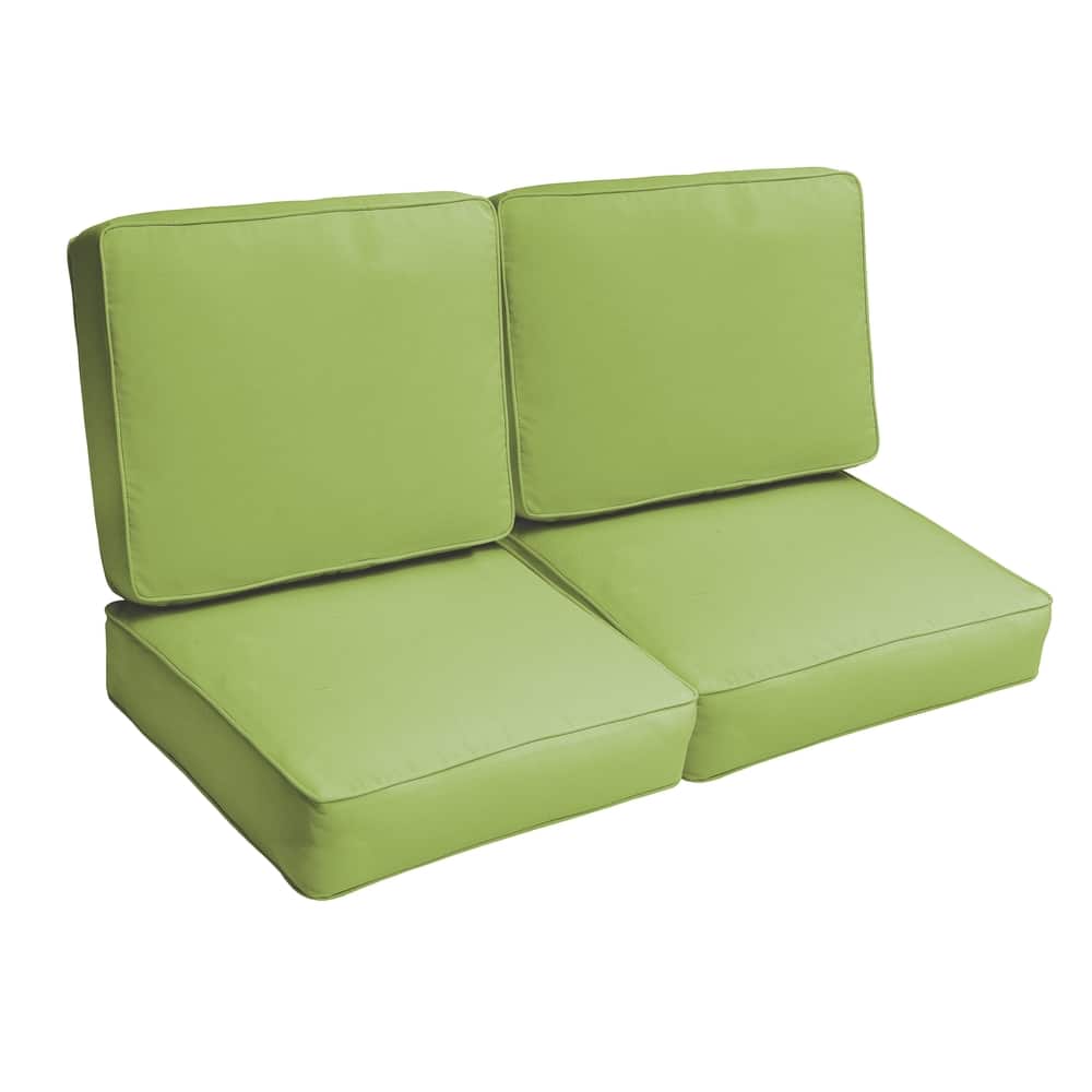 Sorra Home Sloane Apple Green 47-inch Indoor/ Outdoor Corded Loveseat Cushion Set