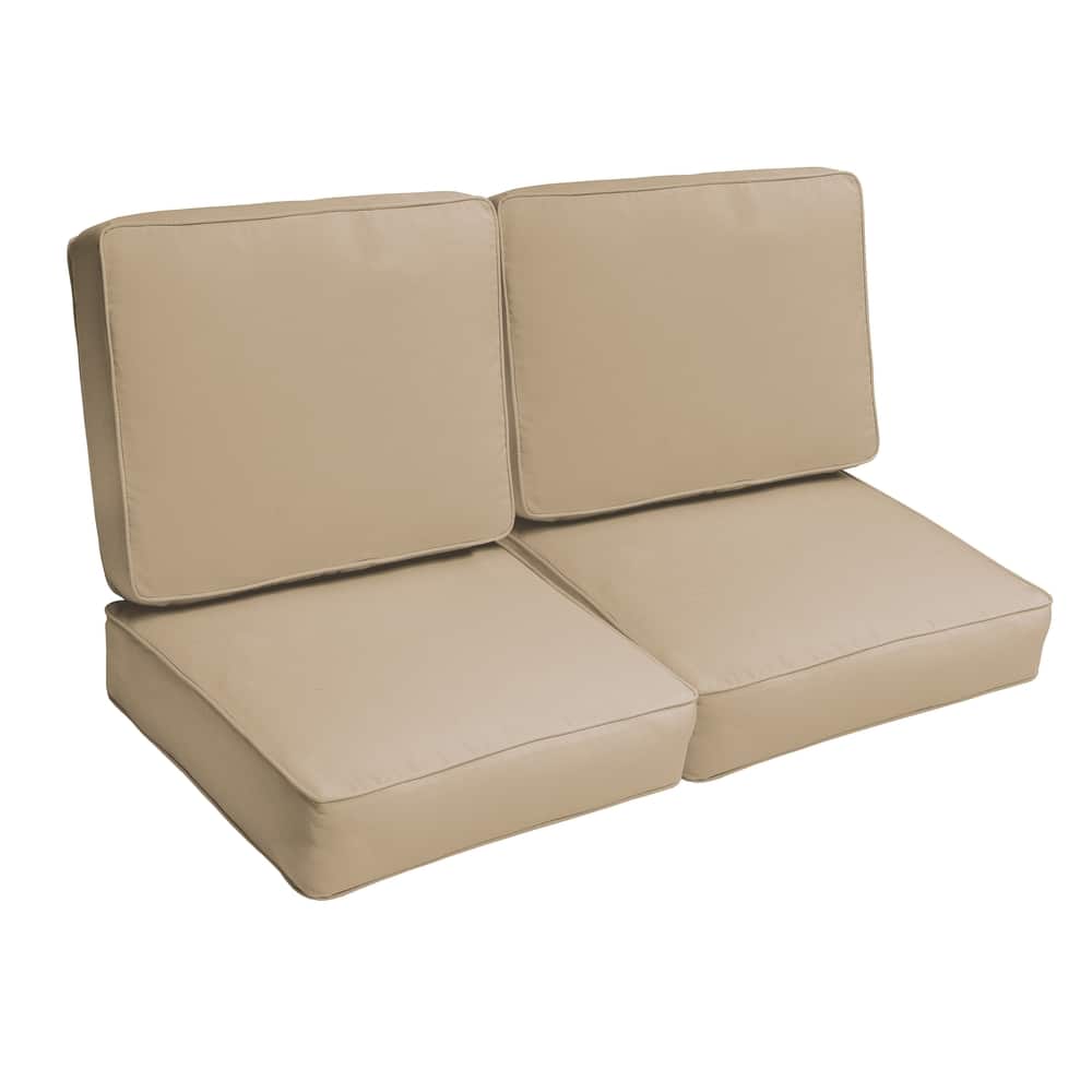 Sorra Home Sloane Beige 47-inch Indoor/ Outdoor Corded Loveseat Cushion Set