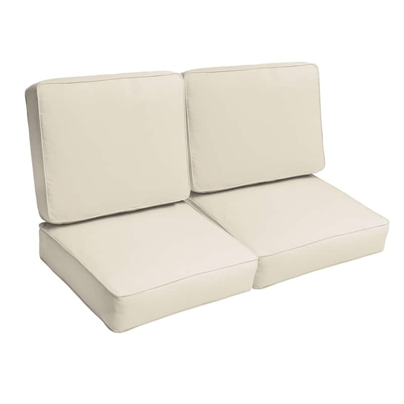 Sorra Home Sloane Ivory 47inch Indoor/ Outdoor Corded Loveseat Cushion
