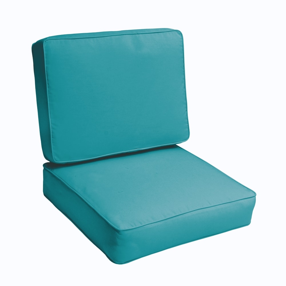 Sorra Home Sloane Aqua Blue 23.5-inch Indoor/ Outdoor Corded Chair Cushion Set
