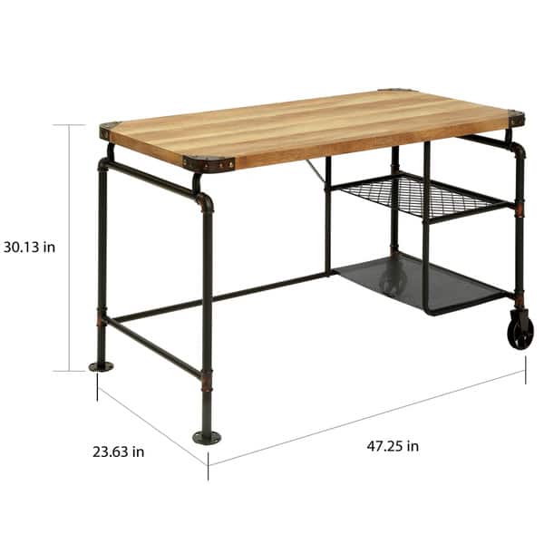 Shop Furniture Of America Wini Industrial Black 47 Inch Solid Wood