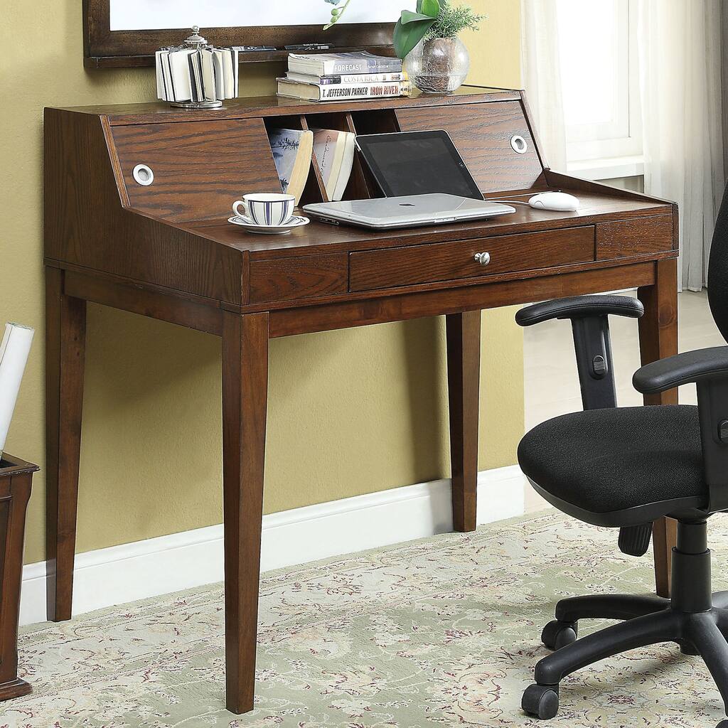 Furniture of America Woe Rustic Cherry 42-inch Solid Wood Computer Desk
