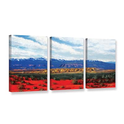 ArtWall 'Gene Foust's Mountain Side Livng' 3-piece Gallery Wrapped Canvas Set