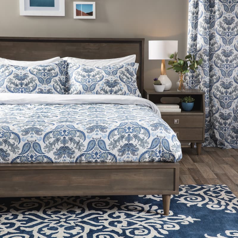 Andrew Charles Paisley Park Collection Damask Duvet Cover Set - King