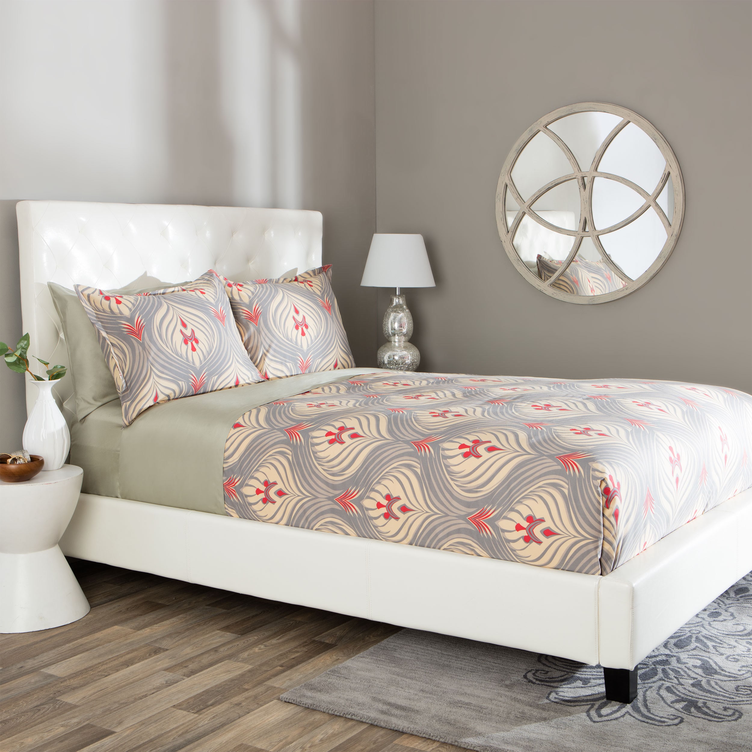 Andrew Charles Ogee Collection Damask Baroque Cotton Duvet Cover Set