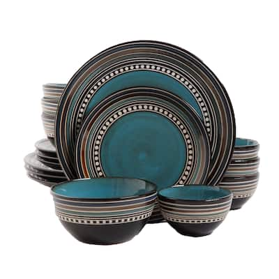 Elite Cafe Versailles Teal Blue 16-Piece Dinnerware Set (Service for 4)