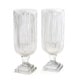 preview thumbnail 1 of 3, Etched Glass Wine Leg Hurricanes (Set of 2)