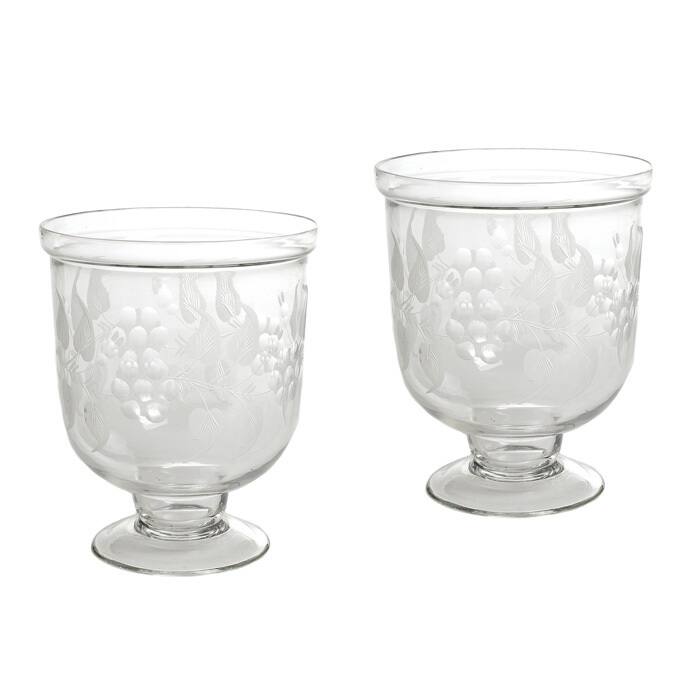 Pair of Leaf Etched Hurricanes