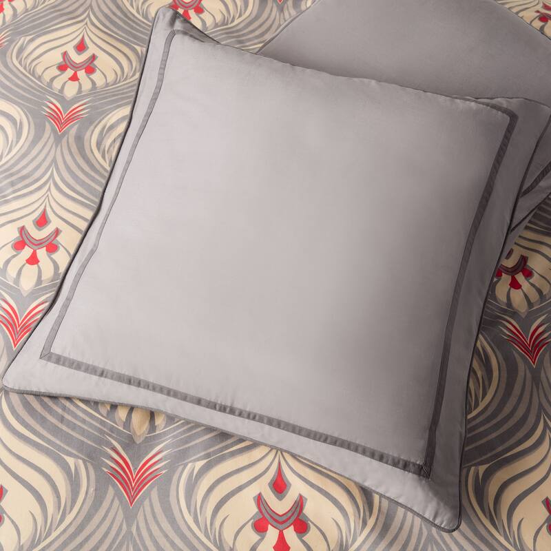 Andrew Charles Grey Geometric Pattern Euro Sham