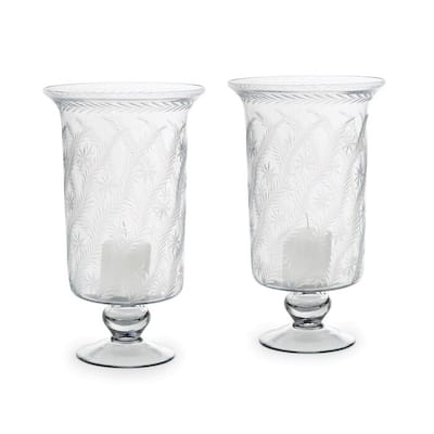 Turned Pedestal Base Hurricanes (Set of 2)