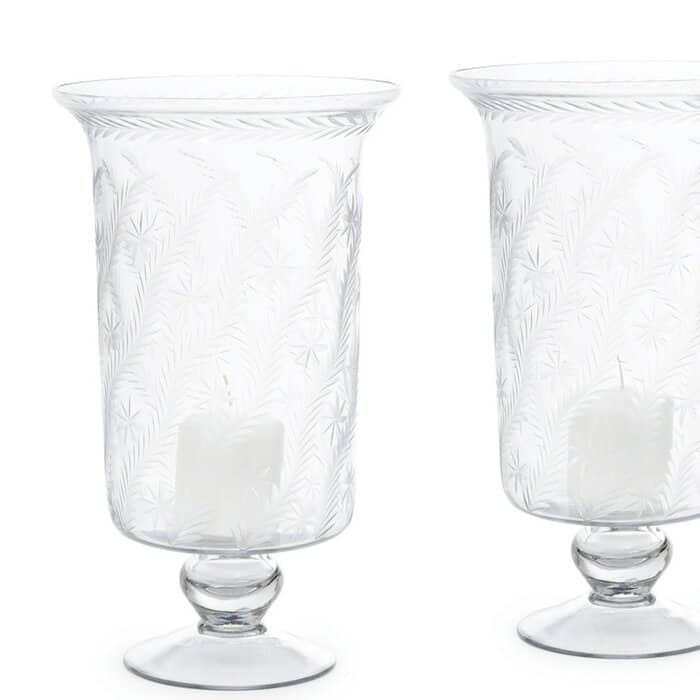 Turned Pedestal Base Hurricanes (Set of 2)