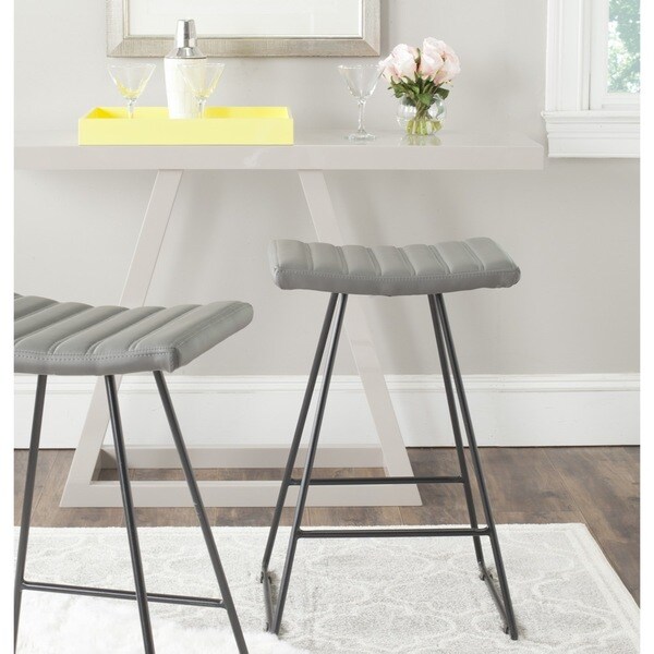 Safavieh 26.8-inch Akito Grey Counter Stool (Set of 2) - 16.5" x 16" x 30"