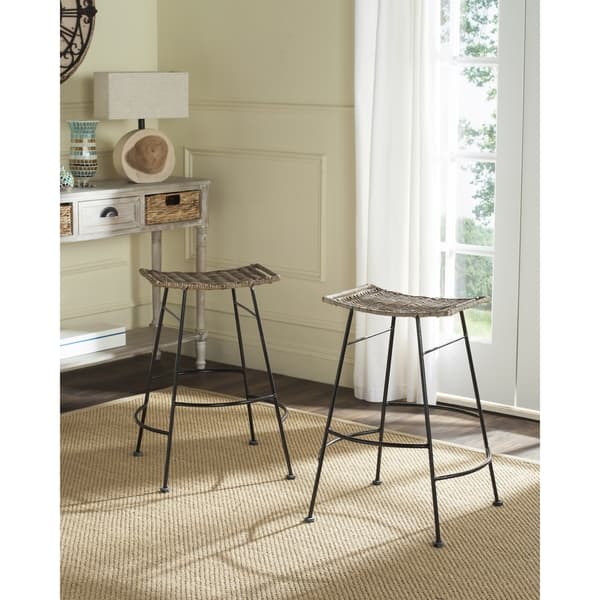 Safavieh Atara Counter Set of 2 Gray Counter Upholstered Bar Stool Safavieh Atara Counter Set of 2 Gray Counter Upholstered Bar Stool