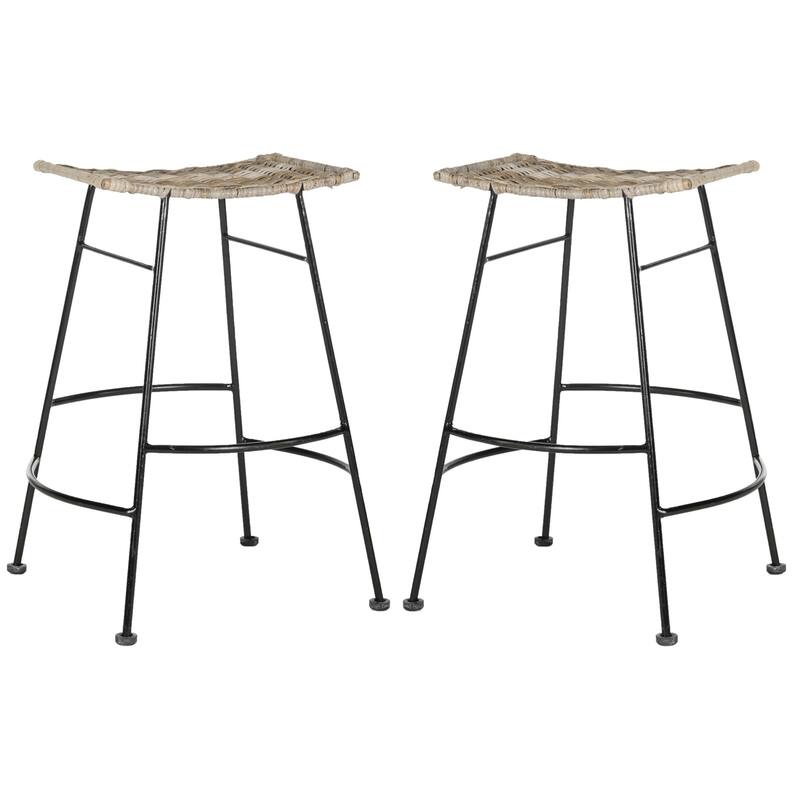 SAFAVIEH 24- Inch Atara Grey Bar Stool (Set of 2)
