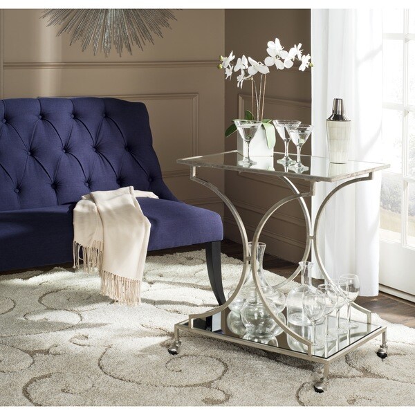 Safavieh Ignatius Silver/ Mirror Top Bar Cart Free Shipping Today