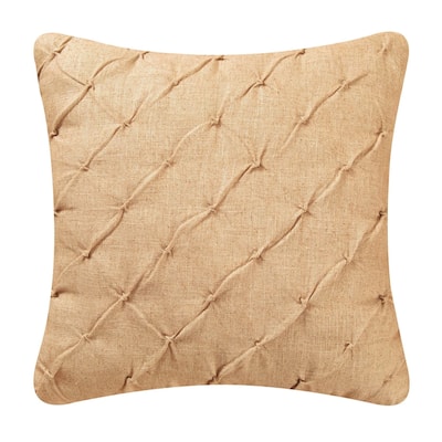 Diamond Tuck Camel Feather Down 17x17 Throw Decorative Accent Throw Pillow