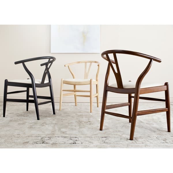 slide 2 of 6, SAFAVIEH Mid Century Dining Aramis Natural/ Ivory Dining Chairs (Set of 2)