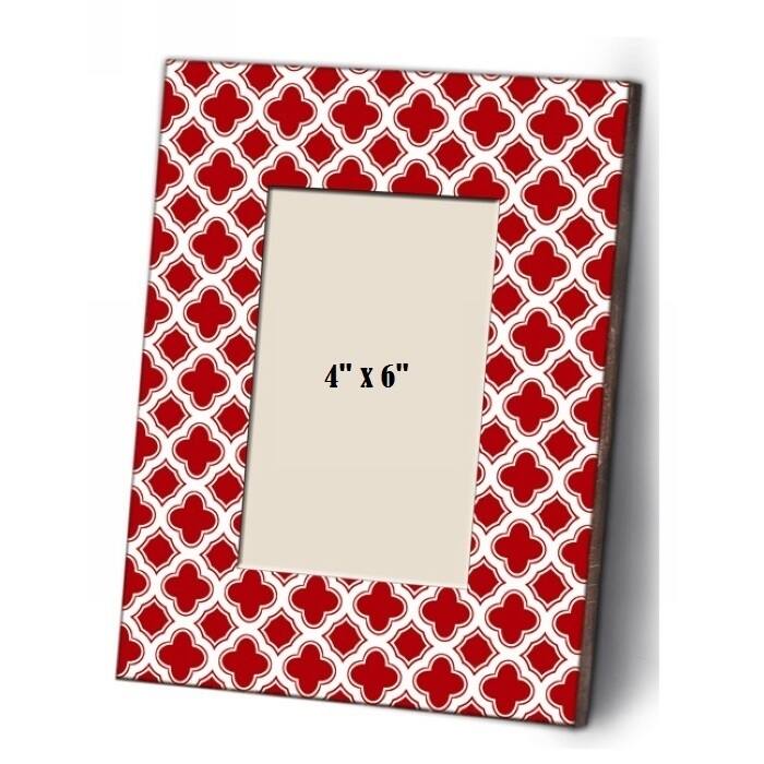 Shabby Chic Red and White Wood Picture Frame