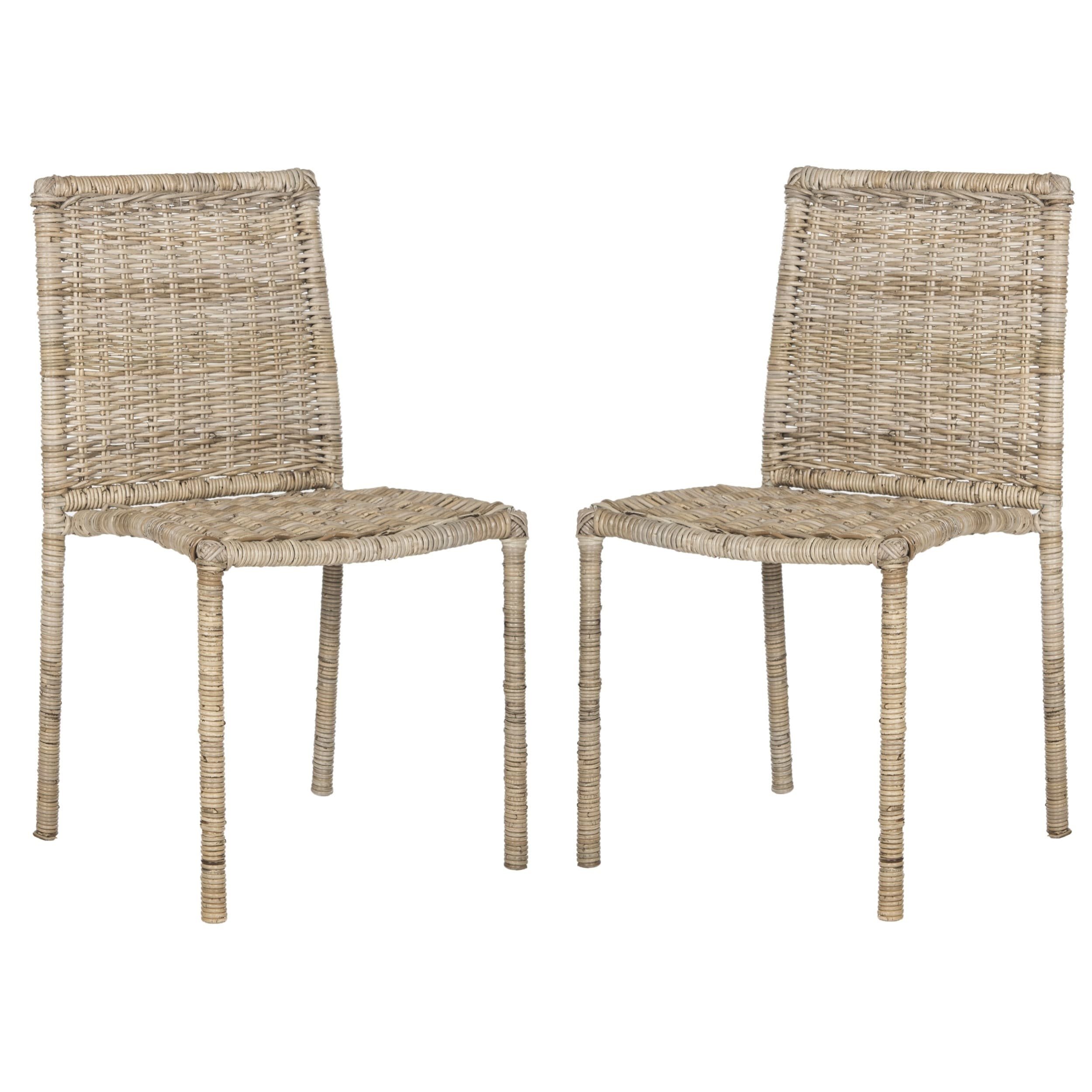 Safavieh Rural Woven Dining Makassar Grey Dining Chairs (Set of 2)