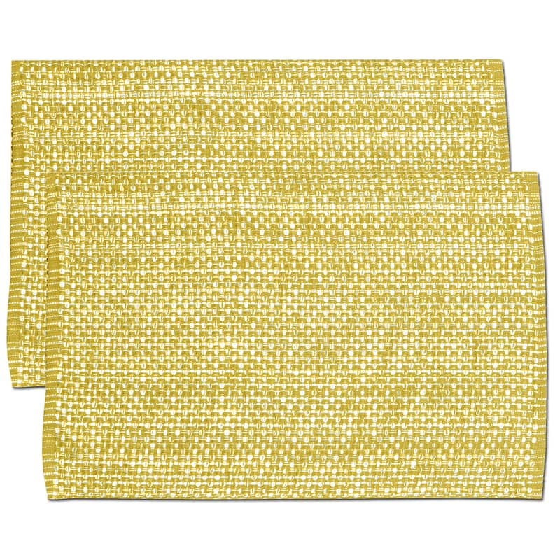Trends Collection Gold Cotton Two-tone Placemats (2, 4 or 6) - Set of 2