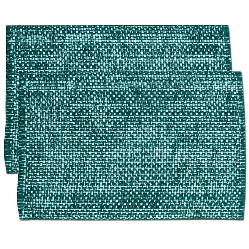 Trends Collection Turquoise Cotton Two-tone Placemats (2, 4 or 6) - Set of 2