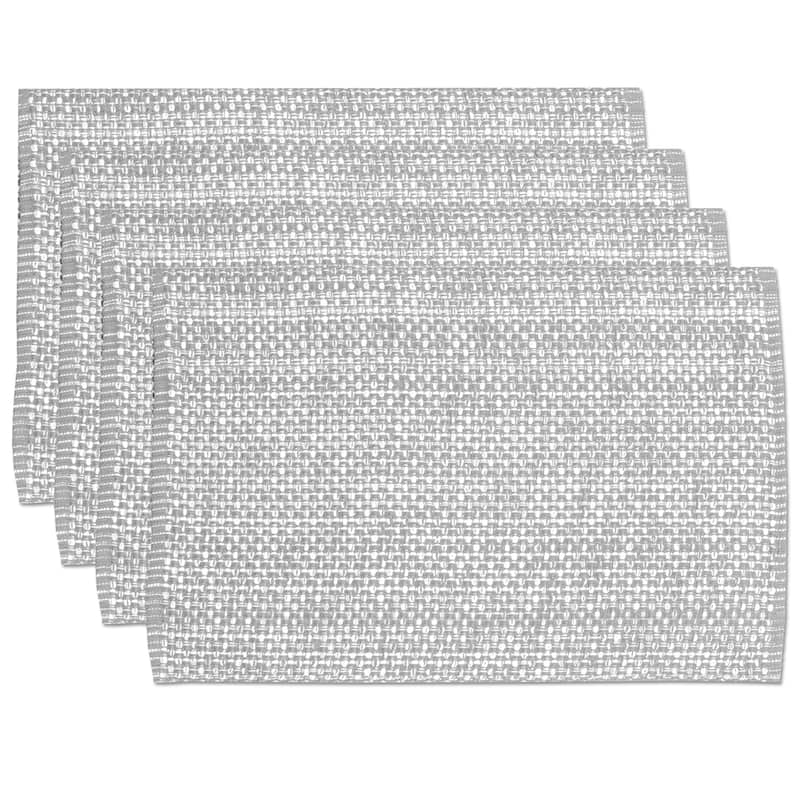 Trends Collection Grey Cotton Two-tone Placemats (Set of 2, 4 or 6) - Set of 4