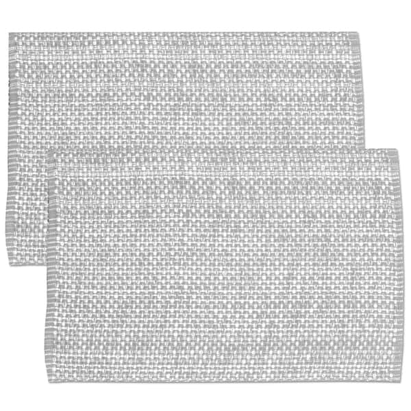 Shop Grey Cotton Two Tone Placemats Set Of 2 4 Or 6 On Sale