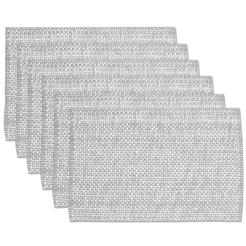 Trends Collection Grey Cotton Two-tone Placemats (Set of 2, 4 or 6) - Set of 6