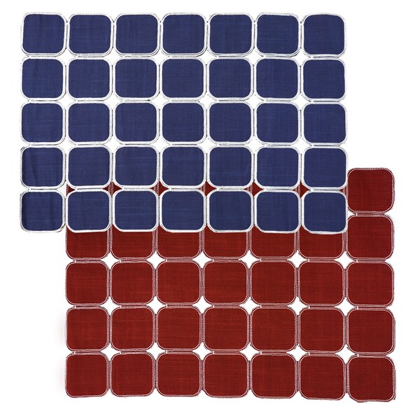 Navy/ Red Reversible Geometric Placemats (Set of 2, 4 or 6) Free