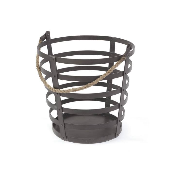 Black Iron Rope Handle Basket