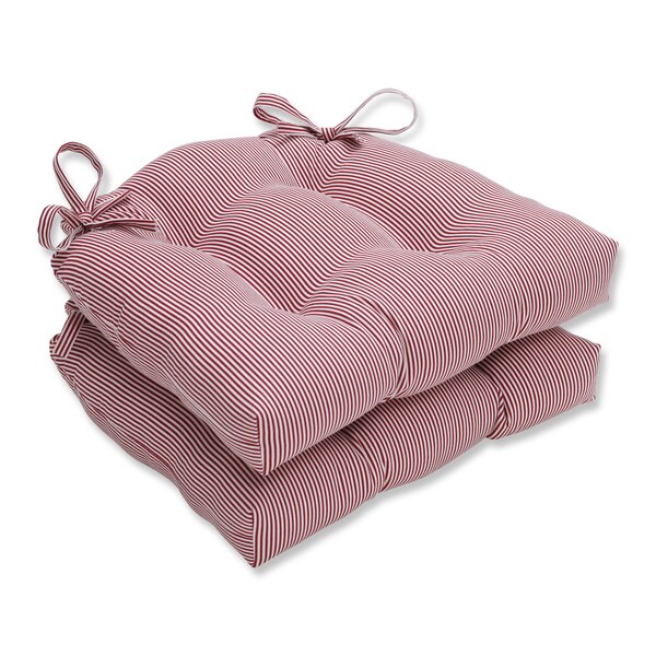 Pillow Perfect Oxford Red Reversible Chair Pad (Set of 2)