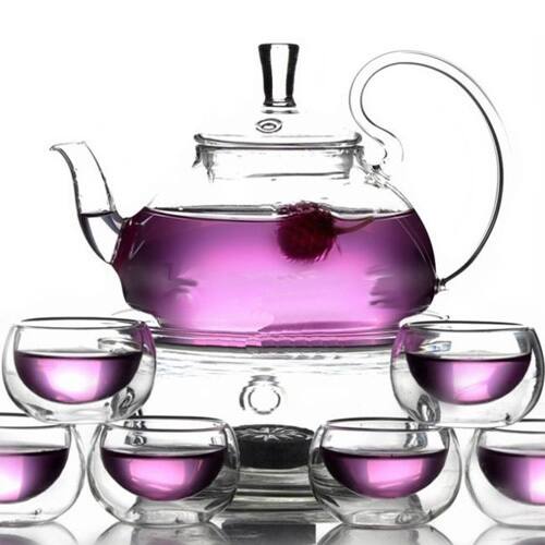 Teaology Fiore Borosilicate Blooming Teapot and Glass Set
