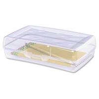 Sparco Clear Plastic Pencil Box