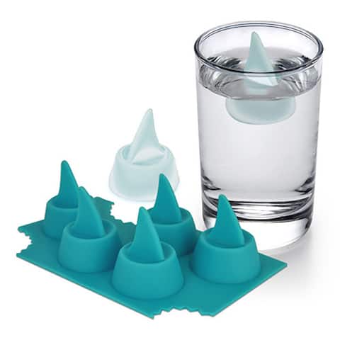 Sharks in My Glass. Silicone Shark Fin Ice Cube Tray