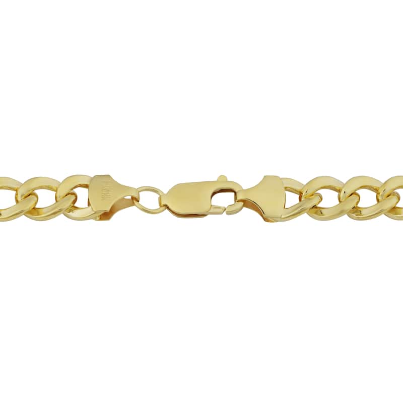Fremada 14k Yellow Gold Filled 9mm High Polish Miami Cuban Link Men's Chain Necklace