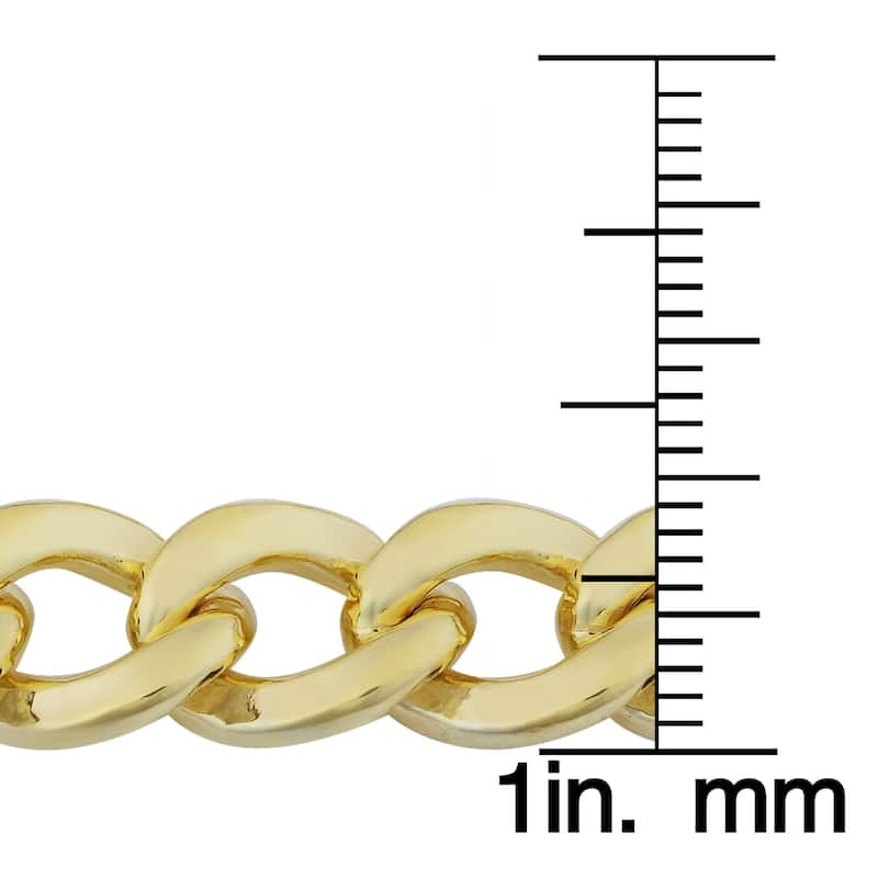 Fremada 14k Yellow Gold Filled 9mm High Polish Miami Cuban Link Men's Chain Necklace