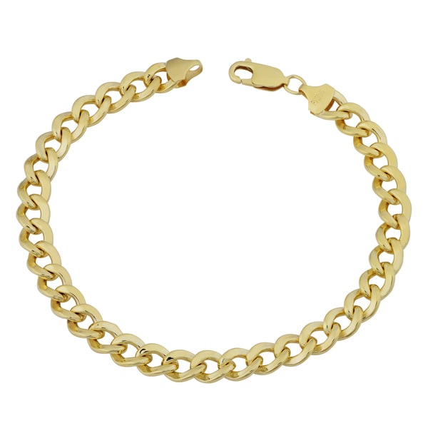 Fremada 14k Yellow Gold Filled 7.4mm High Polish Miami Cuban Curb Link Men's 9-inch Chain Bracelet
