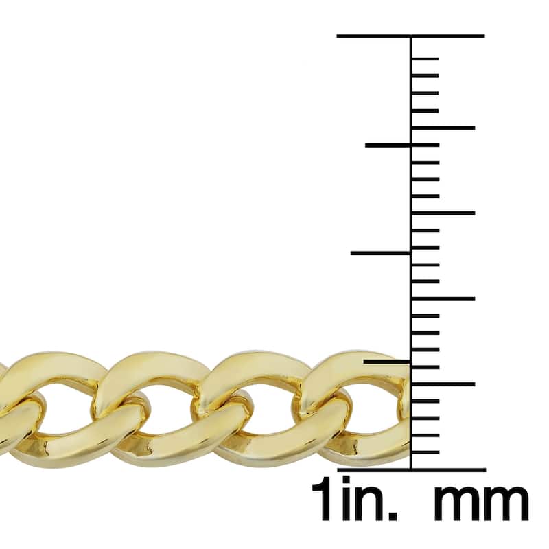 Fremada 14k Yellow Gold Filled 7.4mm High Polish Miami Cuban Link Men's Chain Necklace