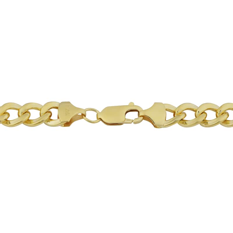 Fremada 14k Yellow Gold Filled 7.4mm High Polish Miami Cuban Link Men's Chain Necklace