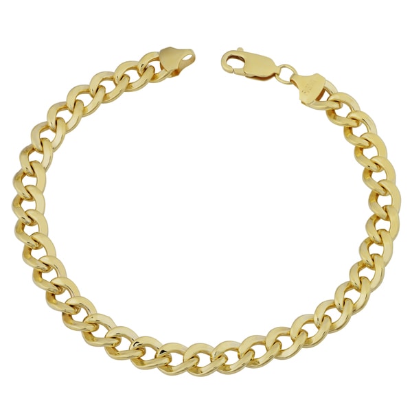 Fremada 14k Yellow Gold Filled 9mm High Polish Bold Men's Miami Cuban Curb Link 9-inch Chain Bracelet