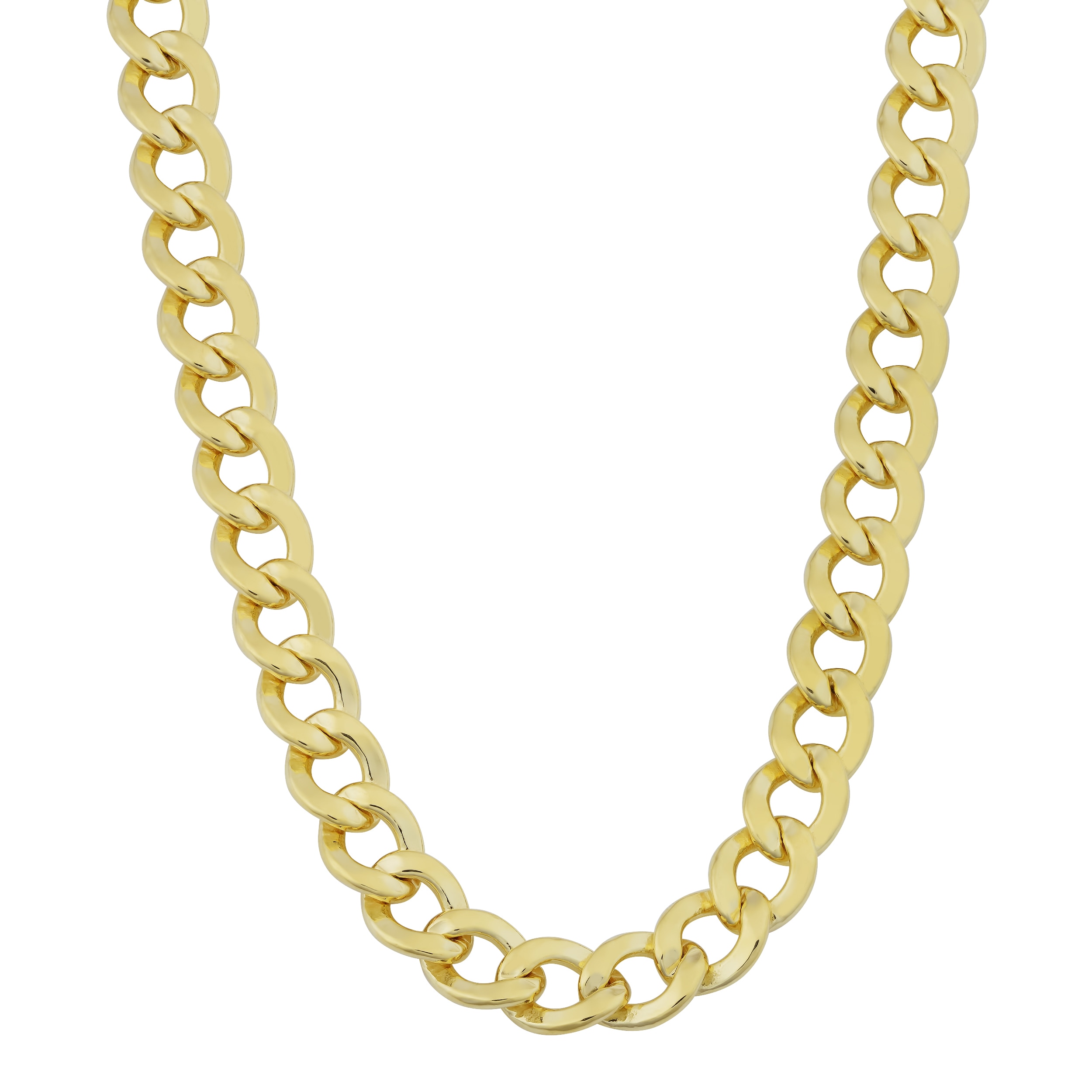 Au Naturale 14k Yellow Gold Filled 6mm High Polish Miami Cuban Link Men's Chain Necklace