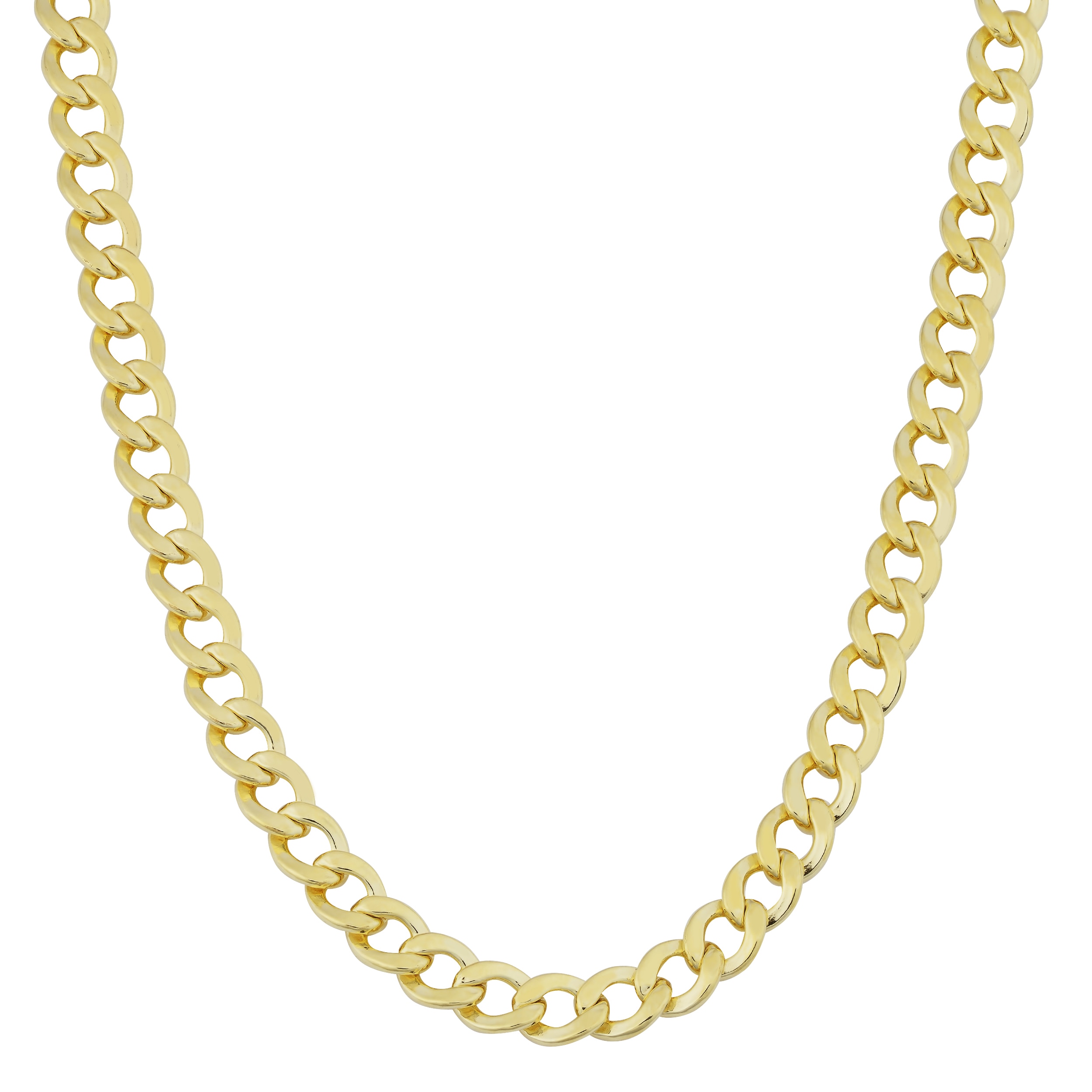 Au Naturale 14k Yellow Gold Filled 4.2mm High Polish Miami Cuban Curb Link Chain Necklace