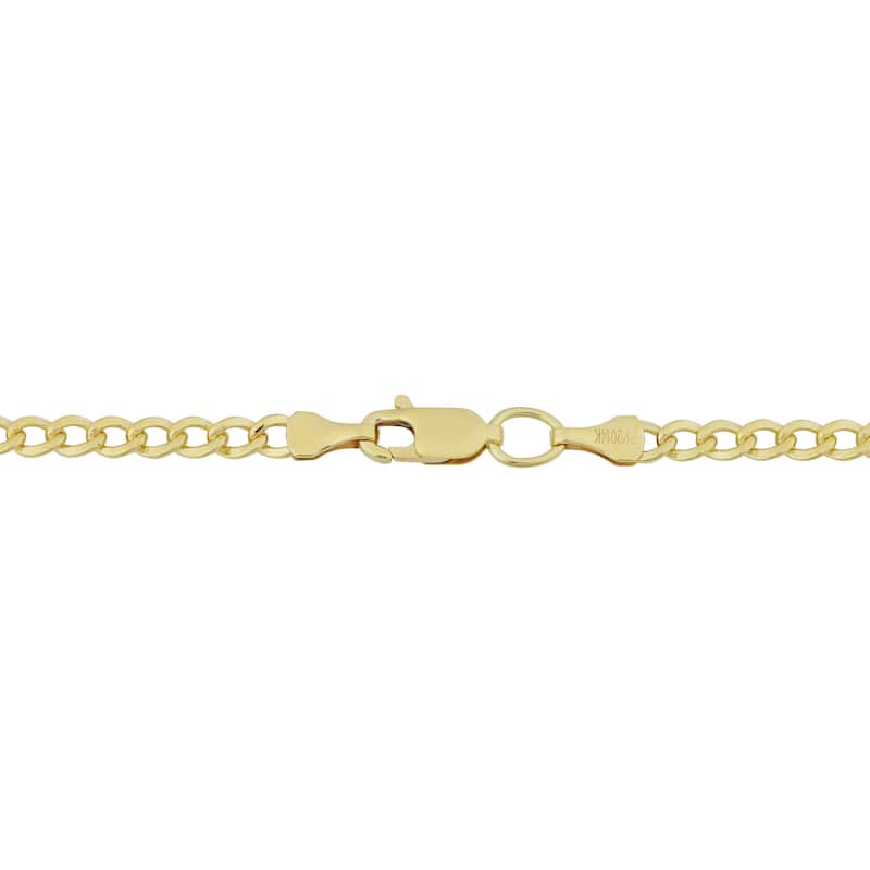 Fremada 14k Yellow Gold Filled 3.2mm High Polish Miami Cuban Curb Link Chain Necklace