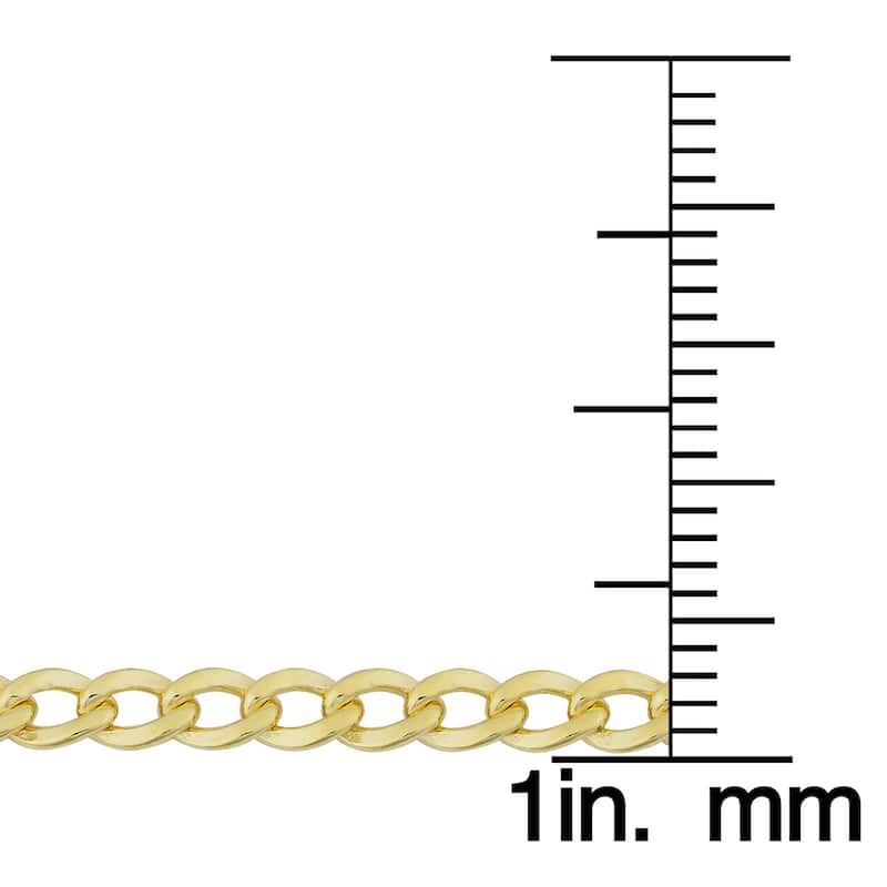 Fremada 14k Yellow Gold Filled 3.2mm High Polish Miami Cuban Curb Link Chain Necklace