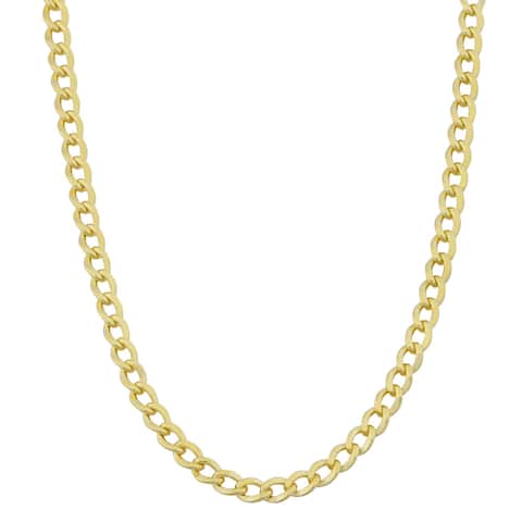 Fremada 14k Yellow Gold Filled 3.2mm High Polish Miami Cuban Curb Link Chain Necklace
