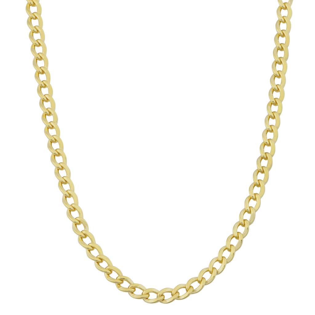 Fremada 14k Yellow Gold Filled 3.2mm High Polish Miami Cuban Curb Link Chain Necklace