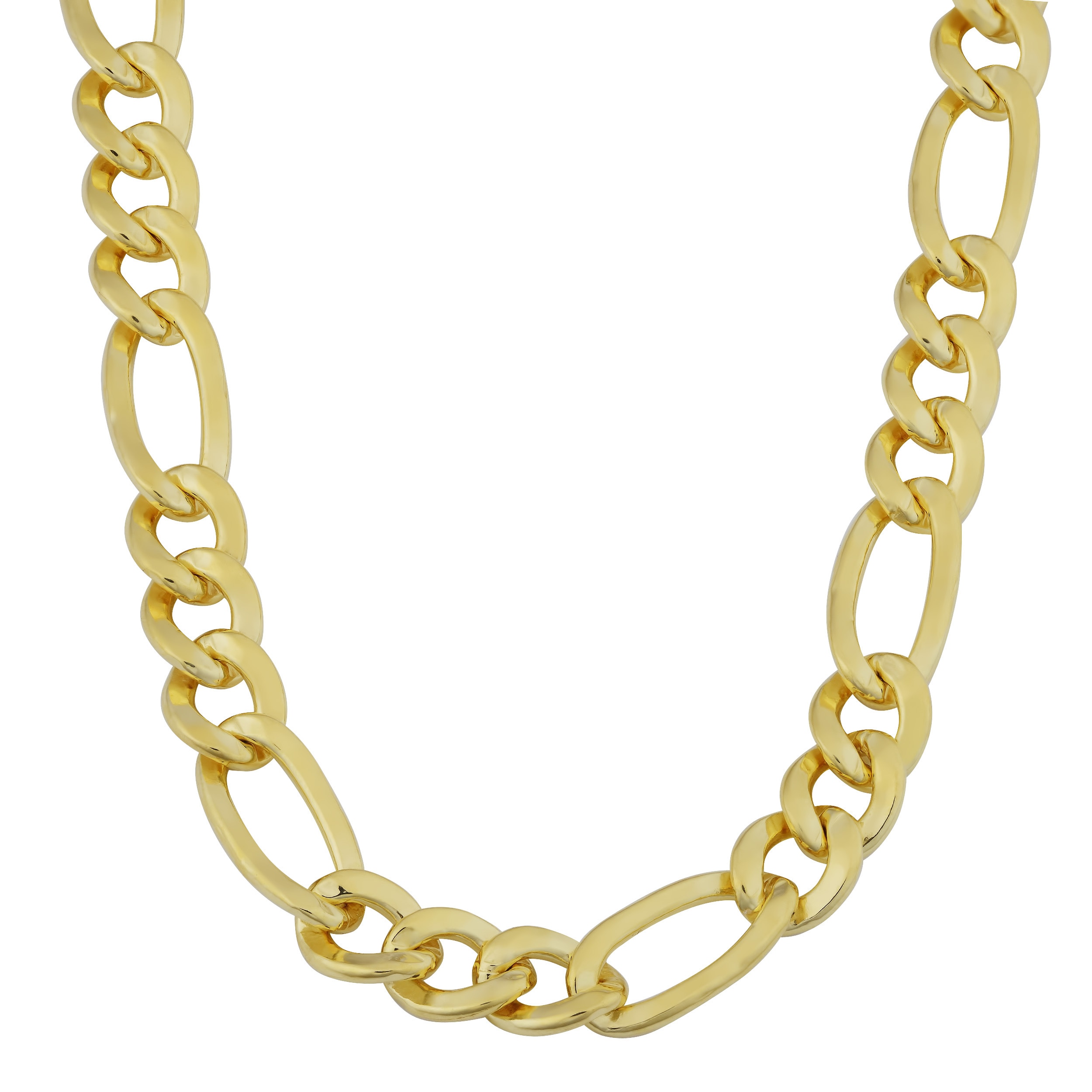 Au Naturale 14k Yellow Gold Filled Men's 7.7mm High Polish Solid Figaro Link Necklace